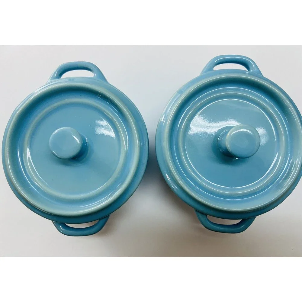 G Midwest of Cannon Falls 2 Seafoam Blue Mini Casserole Single Serve Dishes